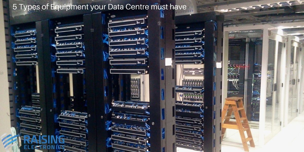 Server racks on raised floor